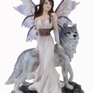 Fée devant un loup - 27cm