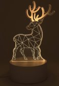 Veilleuse plastique : Cerf (USB) - 16 cm