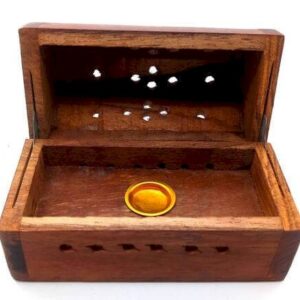 Boîte porte-encens : Cônes (bois) - 8cm