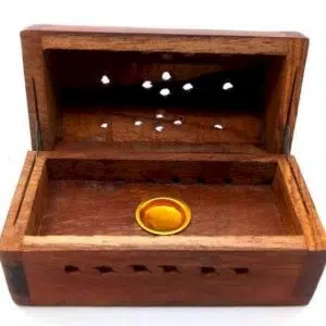 Boîte porte-encens : Cônes (bois) - 8cm