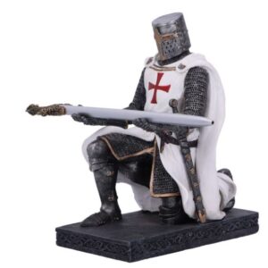 Templier à genoux tenant son épée - 16cm