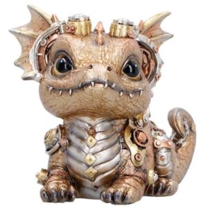 Dragon steampunk doré - 15cm