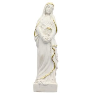 Marie-Madeleine vase à la main (blanc & doré) - 15 cm