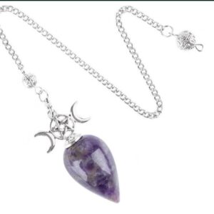 Pendule Divinatoire Pentacle Triple Lune Améthyste