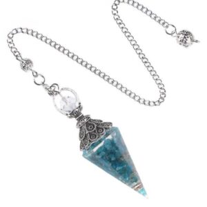 Pendule Orgonite Apatite Bleue 6 faces