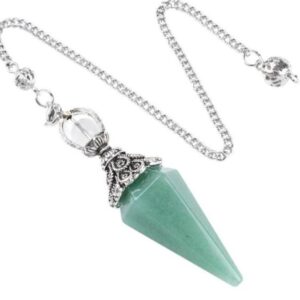 Pendule Aventurine Verte 6 faces & Métal