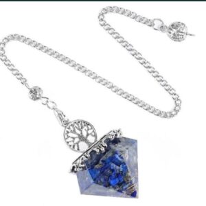 Pendule Orgonite Arbre de Vie Lapis Lazuli 6 faces