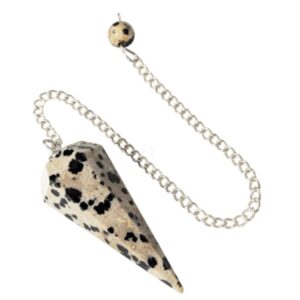 Pendule Jaspe Dalmatien Conique 6 faces