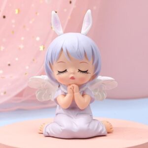 Petit ange qui prie mauve - 11,5cm