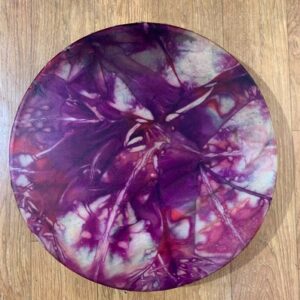Tambour Océan, peau de bison, bois d'érable - dégradé  rose