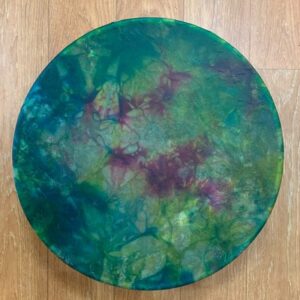 Tambour Océan, peau de bison, bois d'érable - dégradé vert