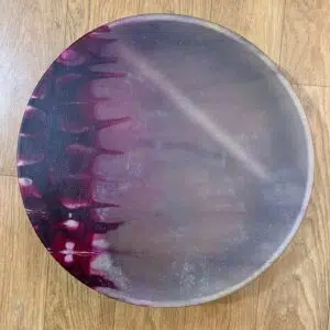 Tambour Chamanique- peau de bison, bois d'érable - rose dégradé et nature