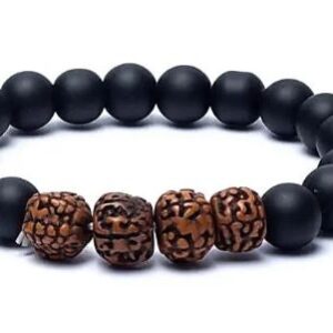 Bracelet rudraksha / onyx noir
