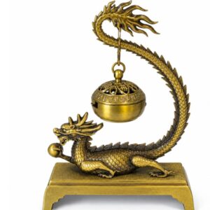 Brûle-encens suspendu décor dragon - 13,6 cm