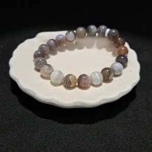 Bracelet perles d'Agate 'Bostwana' - 10mm