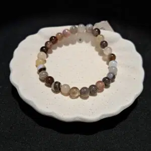 Bracelet perles d'Agate 'Bostwana' - 6mm