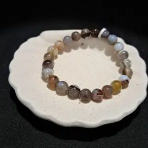 Bracelet perles d'Agate 'Bostwana' - 8mm