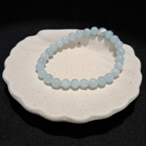 Bracelet perles Aigue-marine - 6mm