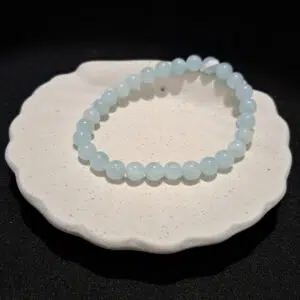 Bracelet perles Aigue-marine - 6mm
