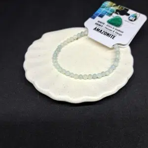 Bracelet en perles d'amazonites naturelles (4mm).