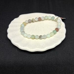 Bracelet perles d'Amazonite 'Multi' (dépolies/mates) - 6mm