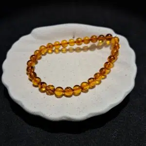 Bracelet perles Ambre 'obscure' - 6mm
