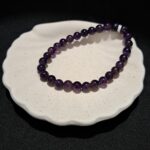 Bracelet perles Améthyste 'dark' - 6mm