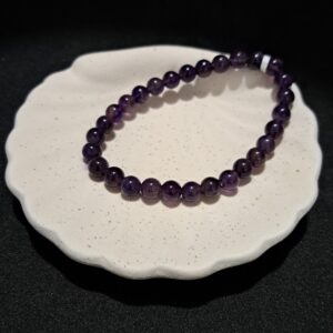 Bracelet perles Améthyste 'dark' - 6mm