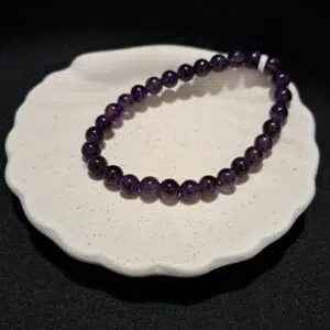 Bracelet perles Améthyste 'dark' - 6mm
