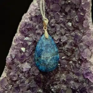 Apatite - Pendentif goutte sur argent