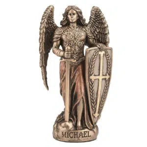 Archange Saint Michel (effet bronze) - 9cm.