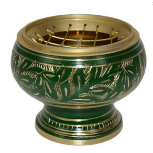 Brûle encens : Vert & doré.