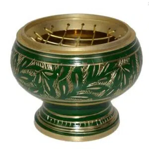 Brûle encens : Vert & doré.