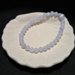 Bracelet perles Calcédoine bleue - 6mm