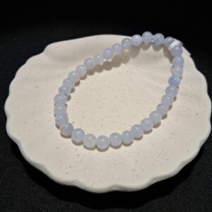 Bracelet perles Calcédoine bleue - 6mm