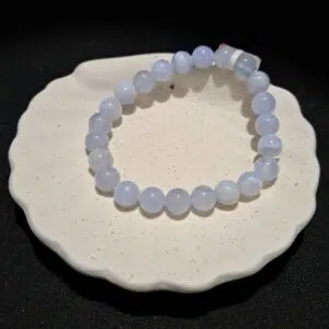 Bracelet Calcédoine bleue (qualité AA) - 8mm
