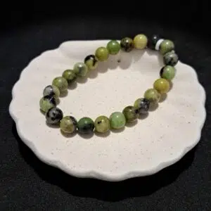 Bracelet perles Chrysoprase 'citron' - 8mm
