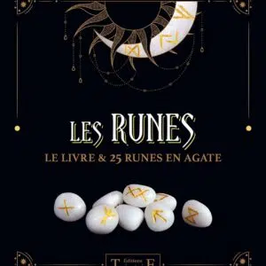 Coffret Les runes, le livre & 25 runes en agate.