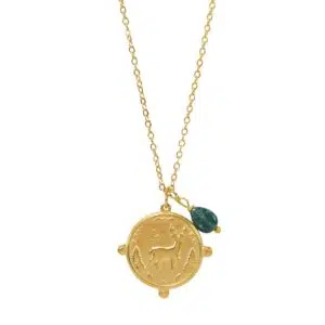 Collier Totem : Le Cerf (Agate mousse).