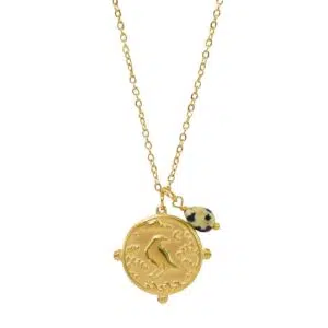 Collier Totem : Le Corbeau (Jaspe Dalmatien).
