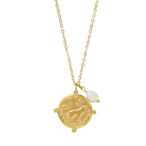Collier Totem : Le Loup (Pierre de Lune).