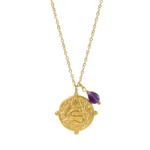 Collier Totem : Le Serpent & Améthyste.