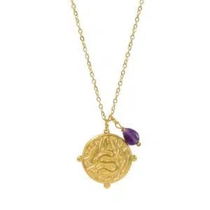 Collier Totem : Le Serpent & Améthyste.