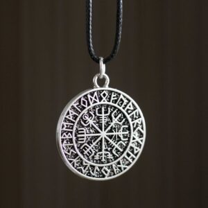 Collier : Vegvísir (boussole Viking) - 3,5cm.