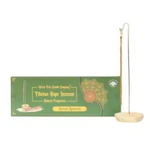 Boîte d'encens tibétain avec porte encens ayurveda.