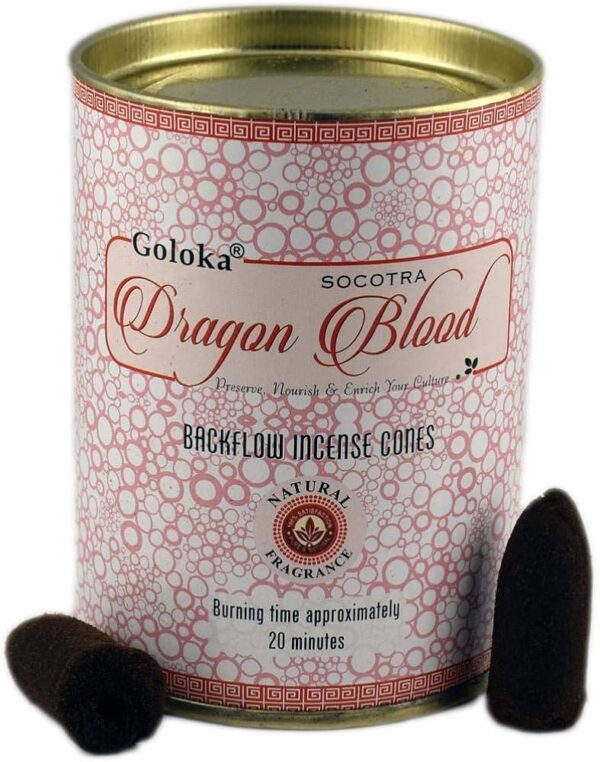 Boîte d'encens backflow dragon blood, Goloka.