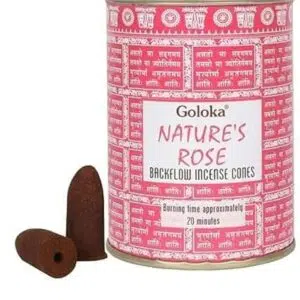 Boîte d'encens backflow Nature's Rose, Goloka.