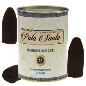 Boîte d'encens backflow palo santo, Goloka.