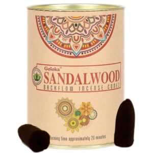 Boîte d'encens backflow sandalwood, Goloka.