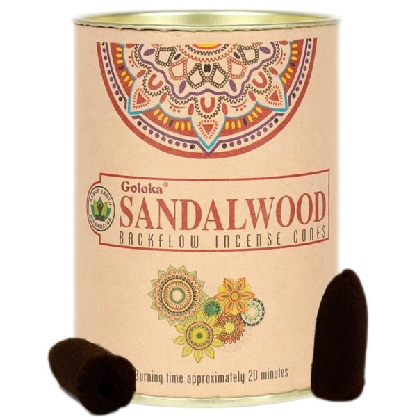 Boîte d'encens backflow sandalwood, Goloka.
